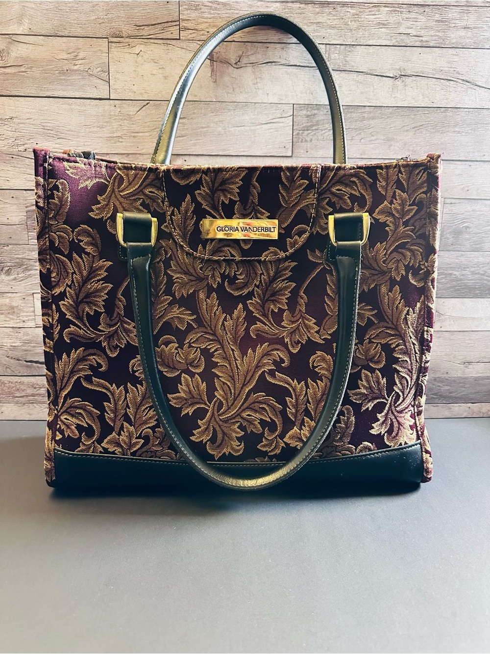 Gloria Vanderbilt Laptop Work Bag • Leather & Fabric